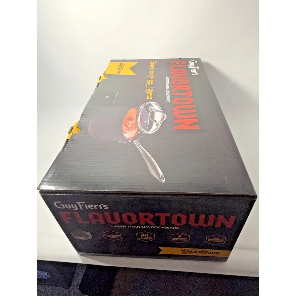 Guy Fieri's Flavortown Laser‎ Titanium 2-Quart Sauce Pan with Lid